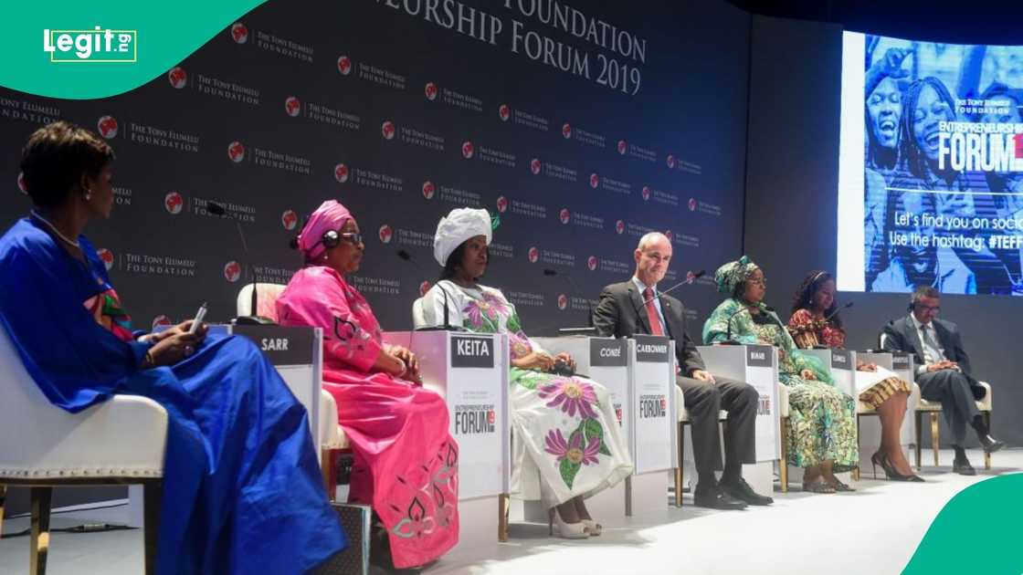 A panel at the African entrepreneurship forum discussing widening gaps for male and female CEOs. A panel at the African entrepreneurship forum discussing widening gaps for male and female CEOs.