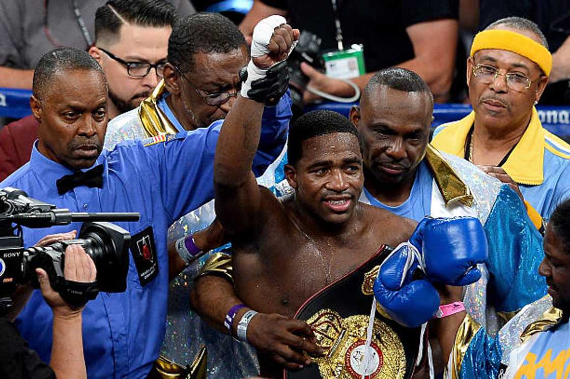 Adrien Broner celebrates his unanimous-decision victory over Carlos Molina Adrien Broner celebrates his unanimous-decision victory over Carlos Molina