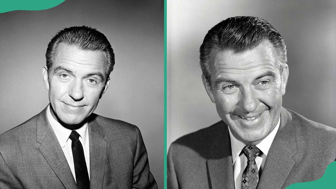 Hugh Beaumont faces the camera during a formal studio portrait