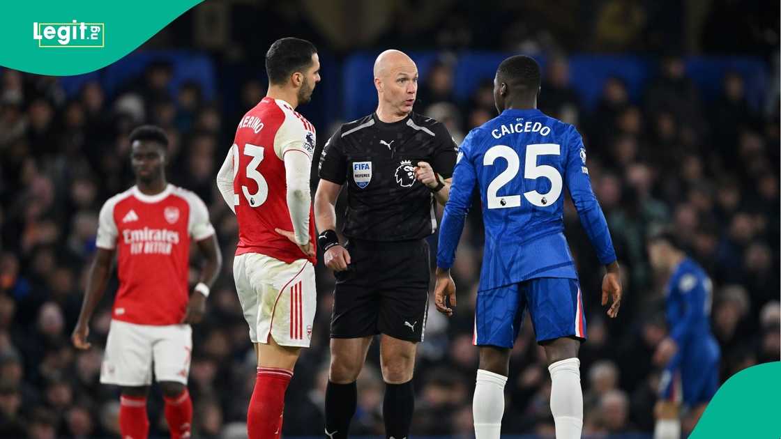 Anthony Taylor, Moises Caicedo, Chelsea, Mikel Merino, Arsenal, Premier League.