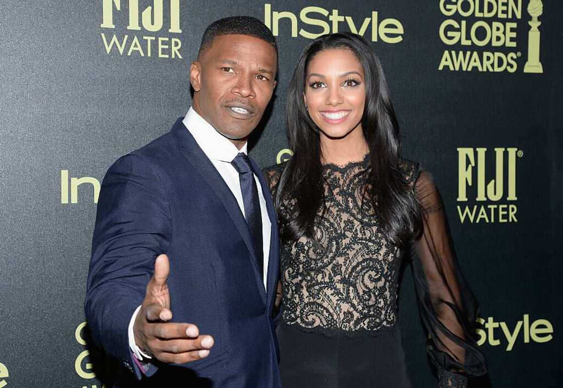 Actor Jamie Foxx and Miss Golden Globe Corinne Foxx at Ysabel in West Hollywood, California