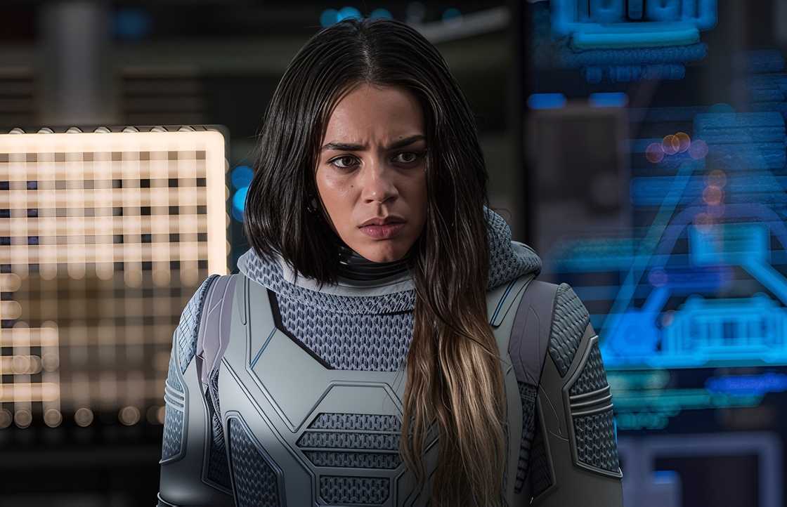 Hannah John-Kamen in character as Ghost Hannah John-Kamen in character as Ghost