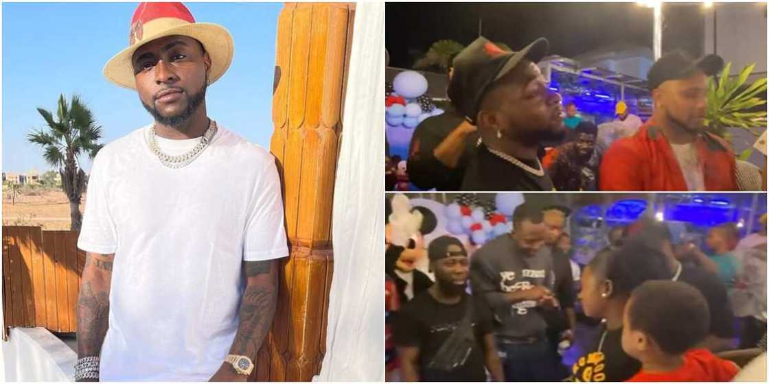 Davido makes cash rain at his nephew's birthday birthday Davido makes cash rain at his nephew's birthday birthday