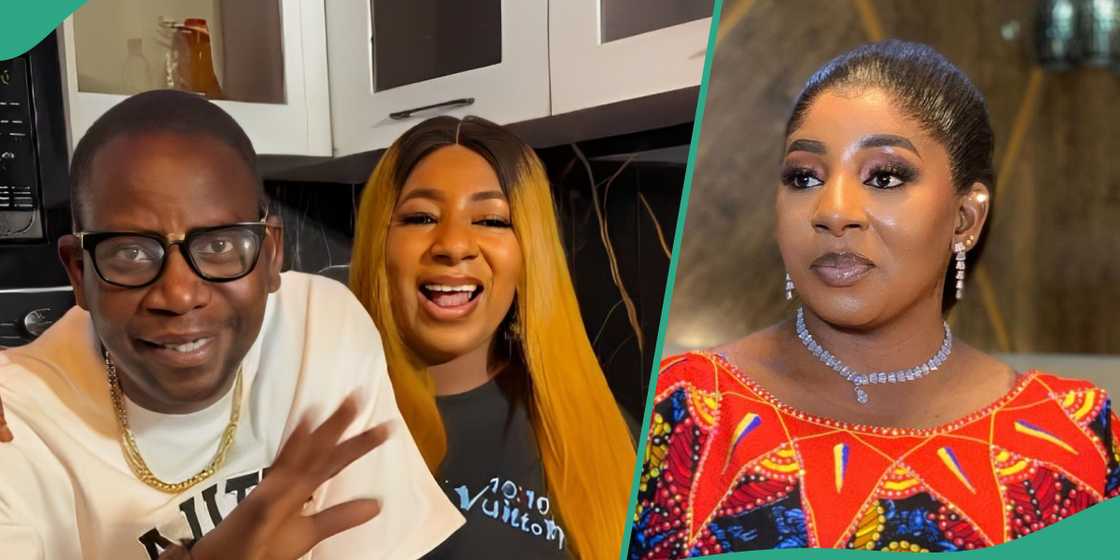 Fans drool over Mide Martins' gesture to her husband during award ceremony. Fans drool over Mide Martins' gesture to her husband during award ceremony.