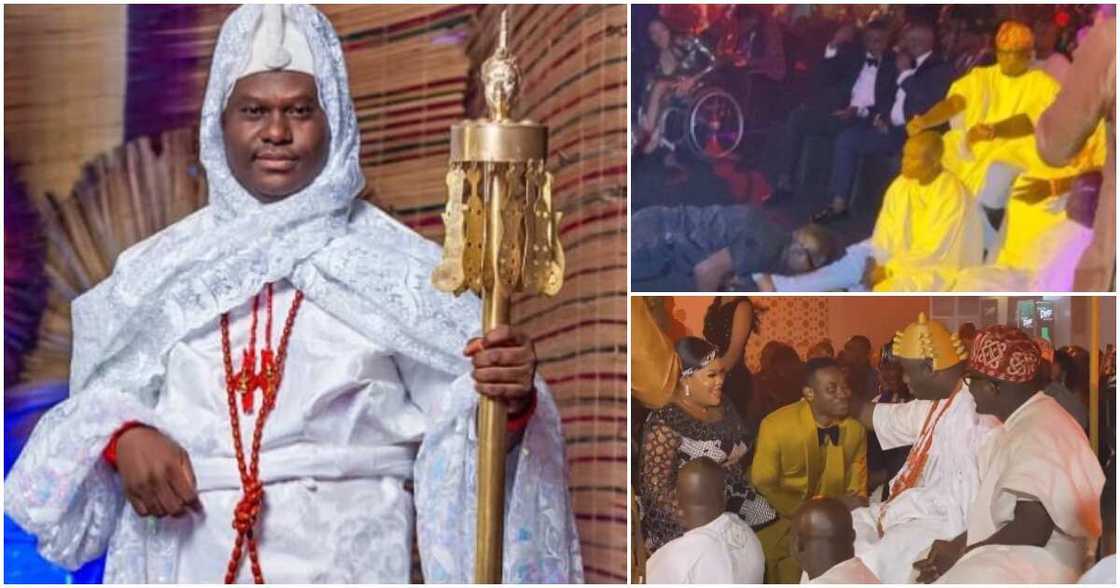 Reekado Banks, Toyin Abraham, Lateef Adedimeji pay respect to Ooni of Ife at event Reekado Banks, Toyin Abraham, Lateef Adedimeji pay respect to Ooni of Ife at event