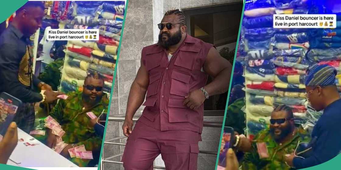 Fans spray cash on Kizz Daniel's bouncer. Fans spray cash on Kizz Daniel's bouncer.