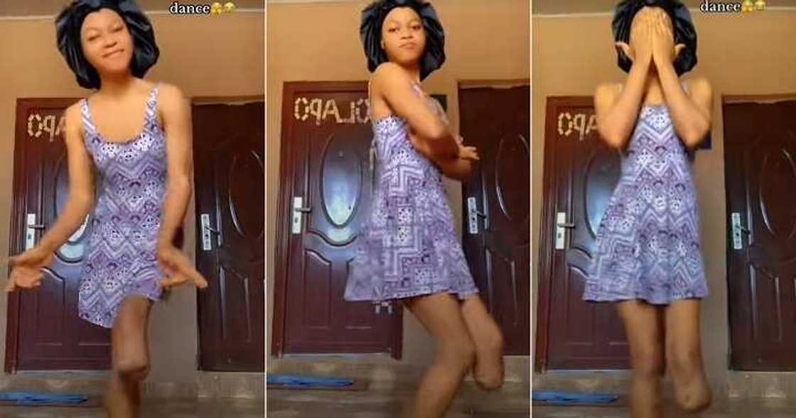 Physically challenged girl with 1 leg dances inside her room