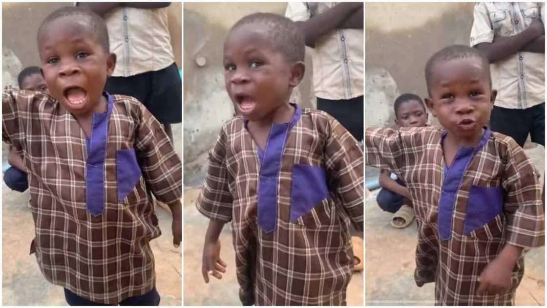 Little boy struggles to speak English, and blends Yoruba. Little boy struggles to speak English, and blends Yoruba.