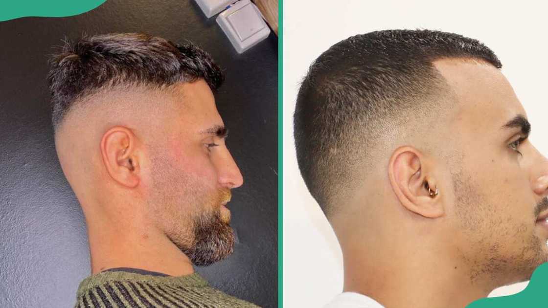 Mid fade with short sides Mid fade with short sides