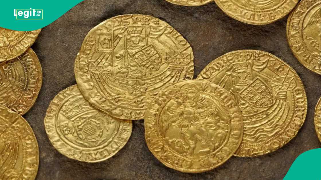 Couple find ancient coins in England. Couple find ancient coins in England.