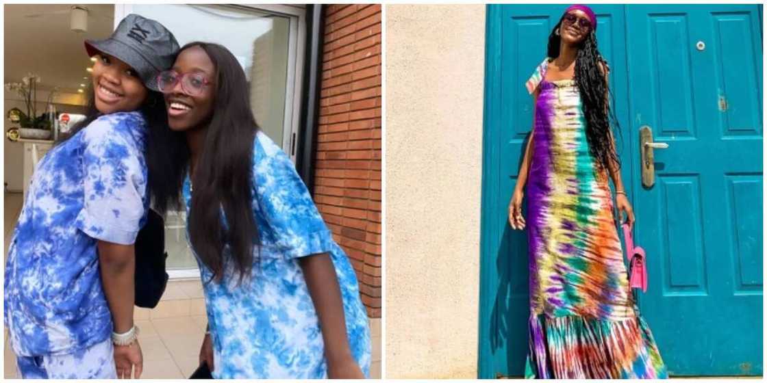 Photos of ladies rocking adire fashion.