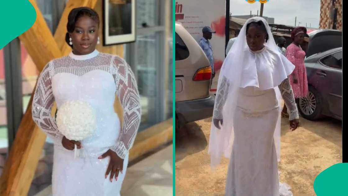 Church gives bride another dress to cover her chest. Church gives bride another dress to cover her chest.