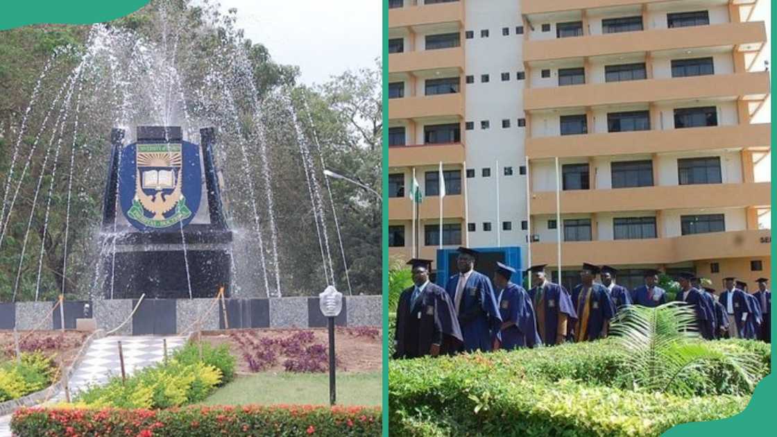 University of Ilorin water fountain and graduates at campus grounds University of Ilorin water fountain and graduates at campus grounds