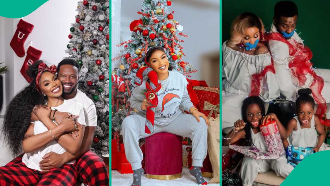 Trending Christmas photos of Nigerian celebrities.