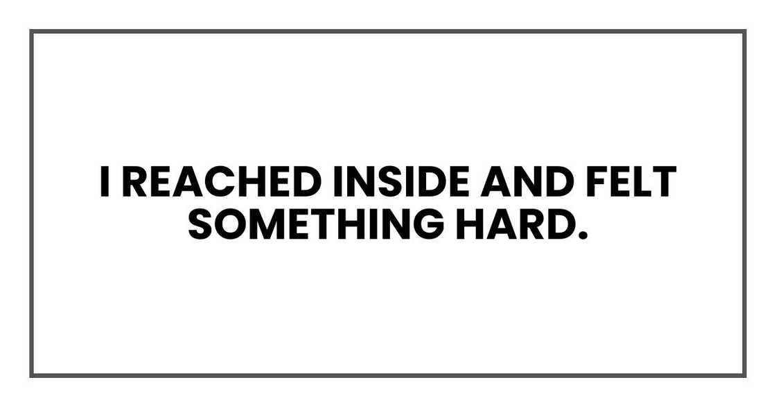 I reached inside and felt something hard. I reached inside and felt something hard.
