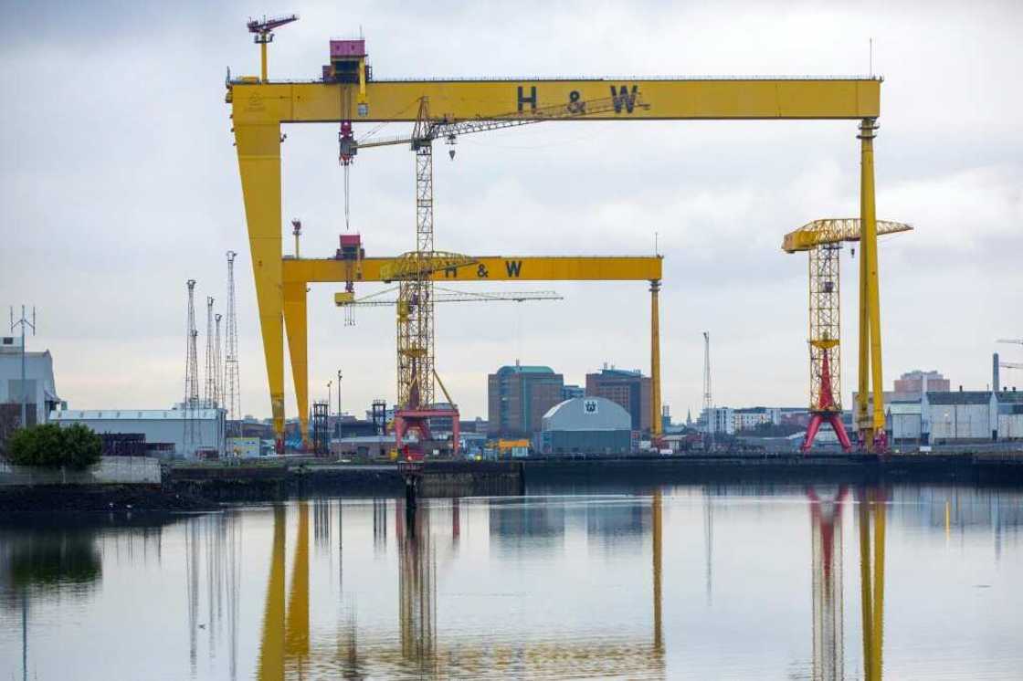 The Samson and Goliath cranes of the Harland & Wolff shipyard in the Belfast Harbour are a symbol of the city