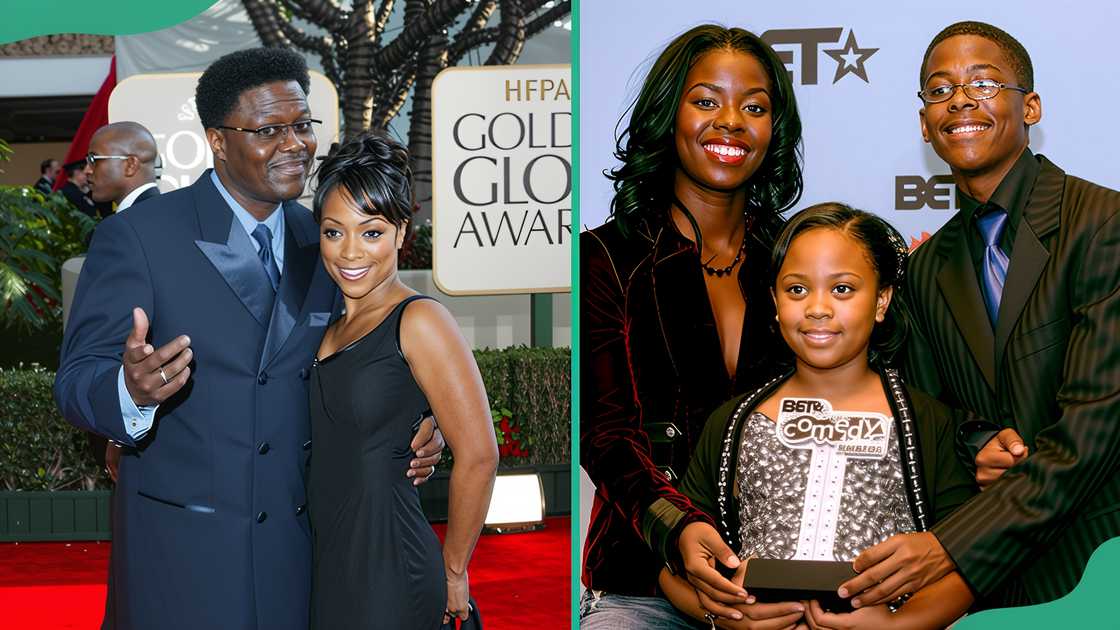 Bernie Mac and Kellita Smith at the Beverly Hilton Hotel in Los Angeles (L). Camille Winbush, Dee Dee Davis and Jeremy Suarez, at the 2005 BET Comedy Awards" (R)