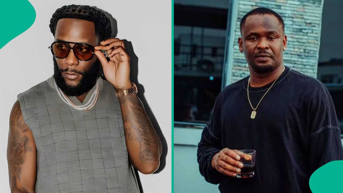 Zubby Michael and Burna Boy meet at Jowizaza's party in Lagos. Zubby Michael and Burna Boy meet at Jowizaza's party in Lagos.