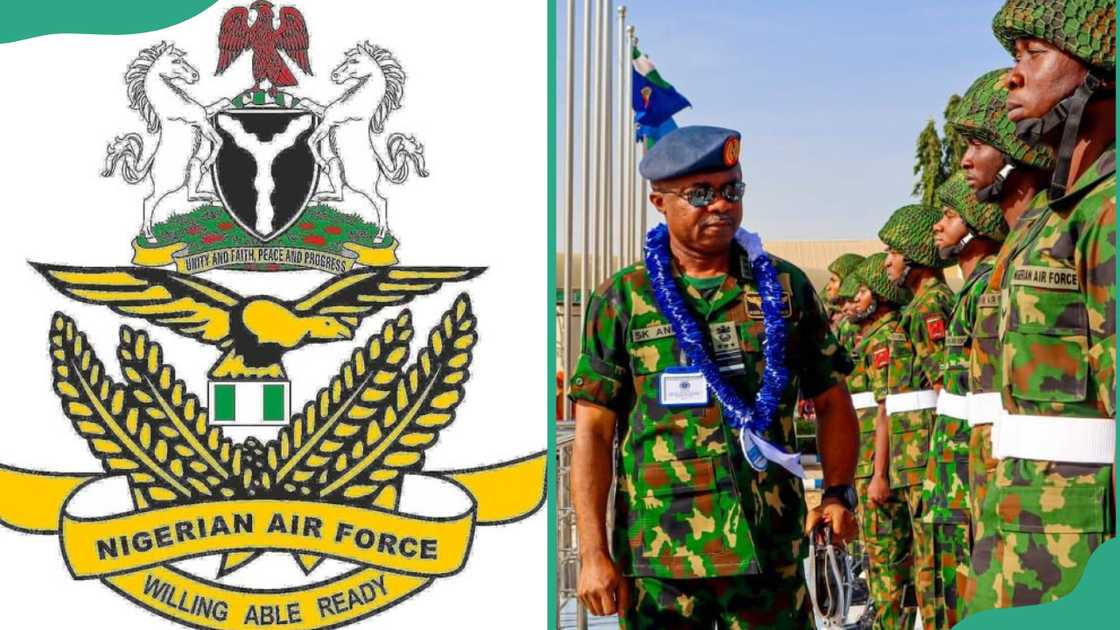 NAF logo. Military parade inspection