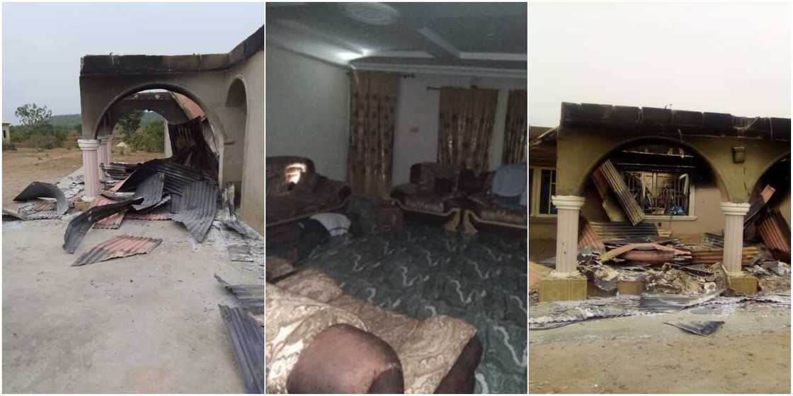 Lady cries out as hoodlums set her father's house ablaze, seeks Nigerians' help after losing everything Lady cries out as hoodlums set her father's house ablaze, seeks Nigerians' help after losing everything