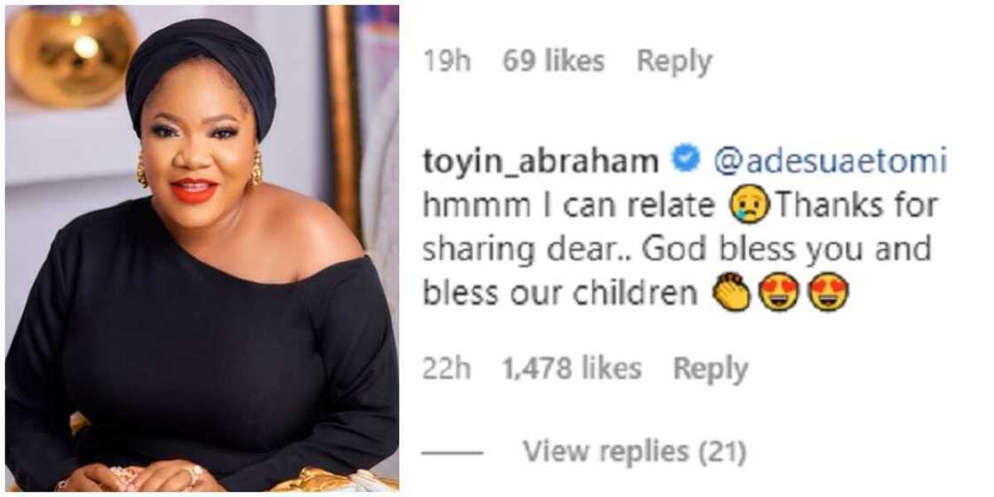I can relate - Toyin Abraham reacts as Adesua Etomi and Banky W open up about fertility issues I can relate - Toyin Abraham reacts as Adesua Etomi and Banky W open up about fertility issues