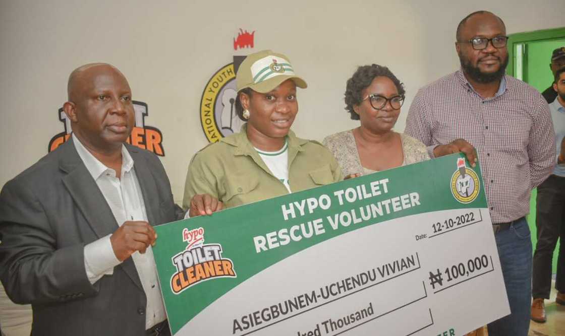 HYPO Toilet Cleaner Rewards NYSC Toilet Rescue Volunteers HYPO Toilet Cleaner Rewards NYSC Toilet Rescue Volunteers