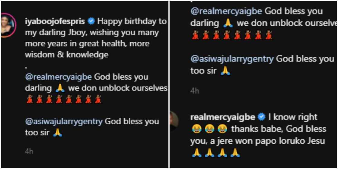 Mercy Aigbe replies Iyabo Ojo's post Mercy Aigbe replies Iyabo Ojo's post