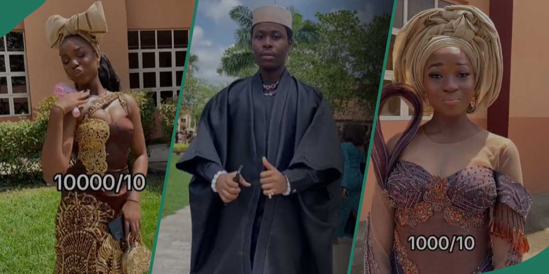 Final-year students wear beautiful attire