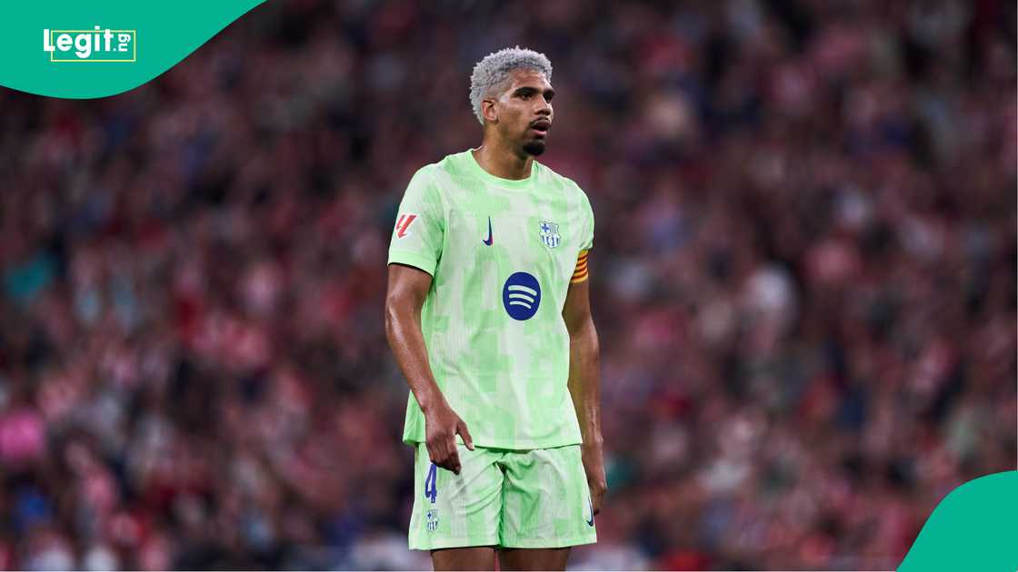 Ronald Araujo, Barcelona, Athletic Bilbao, Estadio San Mames, Bilbao, Spain. Ronald Araujo, Barcelona, Athletic Bilbao, Estadio San Mames, Bilbao, Spain.