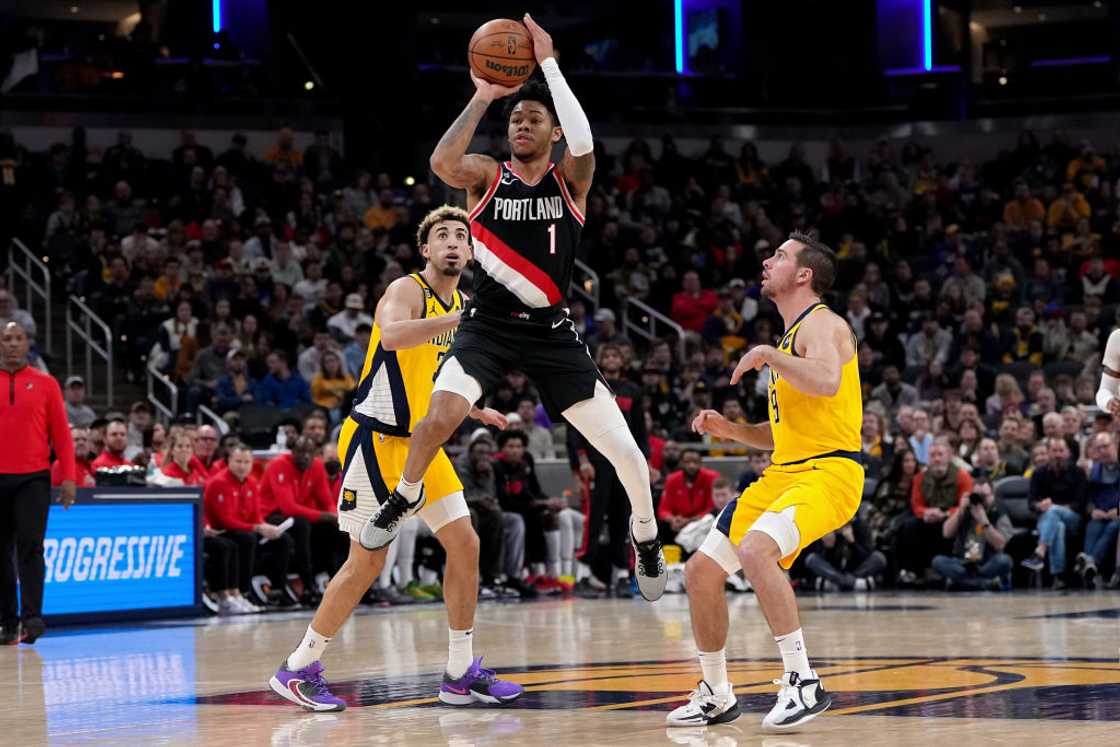 Portland Trail Blazers v Indiana Pacers at Gainbridge Fieldhouse in Indianapolis, Indiana. Portland Trail Blazers v Indiana Pacers at Gainbridge Fieldhouse in Indianapolis, Indiana.
