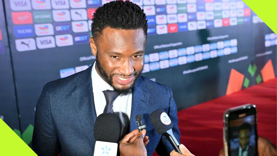 Former Chelsea star and Nigerian football icon Mikel Obi at a CAF event.