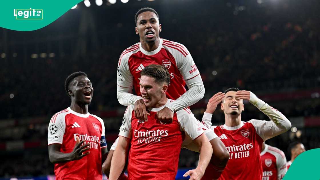 Viktor Gyokeres, Gabriel Magalhaes, Gabriel Martinelli, Arsenal, UEFA, Champions League.
