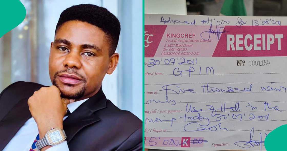 Man startled as he shares old receipt of how much he paid to use hall back in 2011 Man startled as he shares old receipt of how much he paid to use hall back in 2011