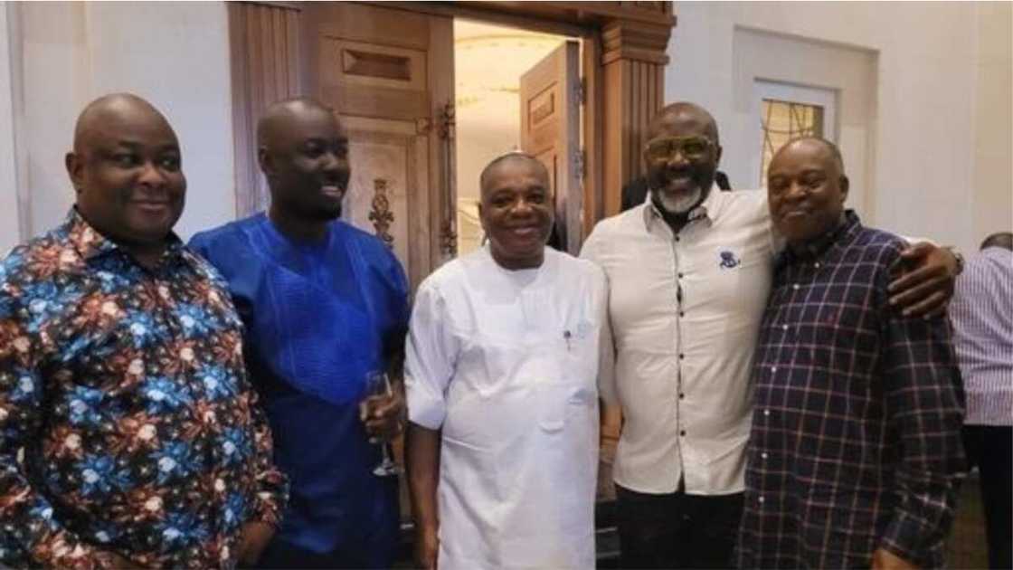 Nigerians react as Melaye, Kalu Visit Obi Cubana at His Mansion in Abuja