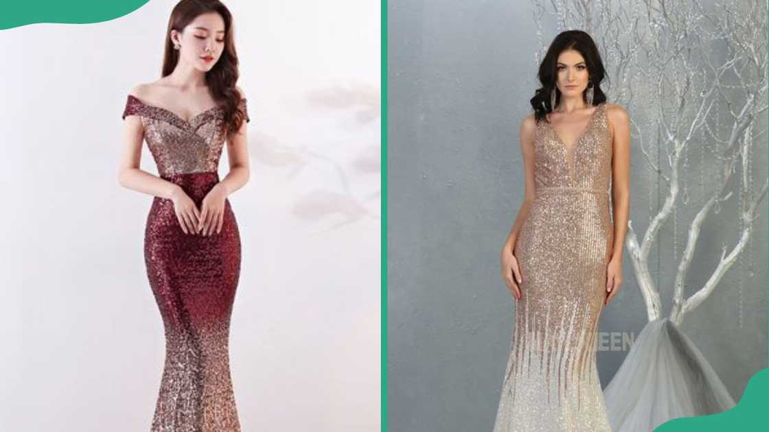 latest sequence gown styles with sequins for the stylish woman