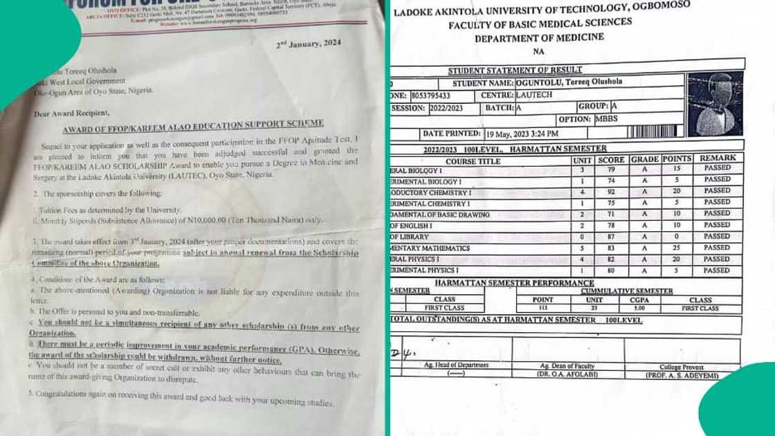 Man who scored 99 in Chemistry and 321 in JAMB reveals his 100-level GPA at LAUTECH