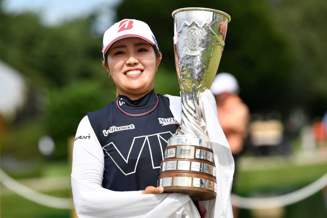 Ayaka Furue at Evian Resort Golf Club in Evian-les-Bains, France. Ayaka Furue at Evian Resort Golf Club in Evian-les-Bains, France.