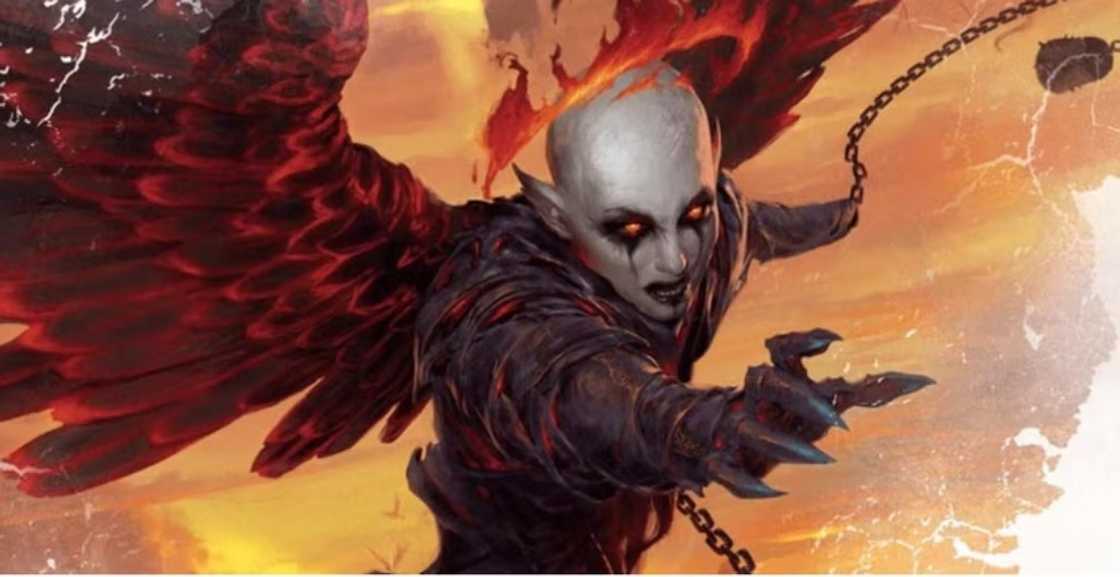 Zariel Tiefling is flying with a chain Zariel Tiefling is flying with a chain