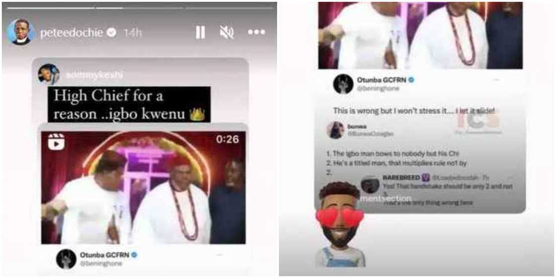 Pete Edochie replies critics over handshake with Ooni of Ife, Pete Edochie replies critics over handshake with Ooni of Ife Pete Edochie replies critics over handshake with Ooni of Ife, Pete Edochie replies critics over handshake with Ooni of Ife