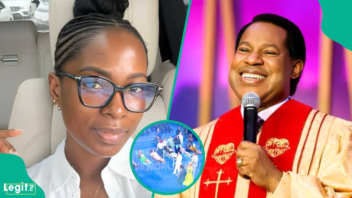Jemima Osunde reacted to Pastor Chris Oyakhilome healing 10 cripples at LoveWorld service