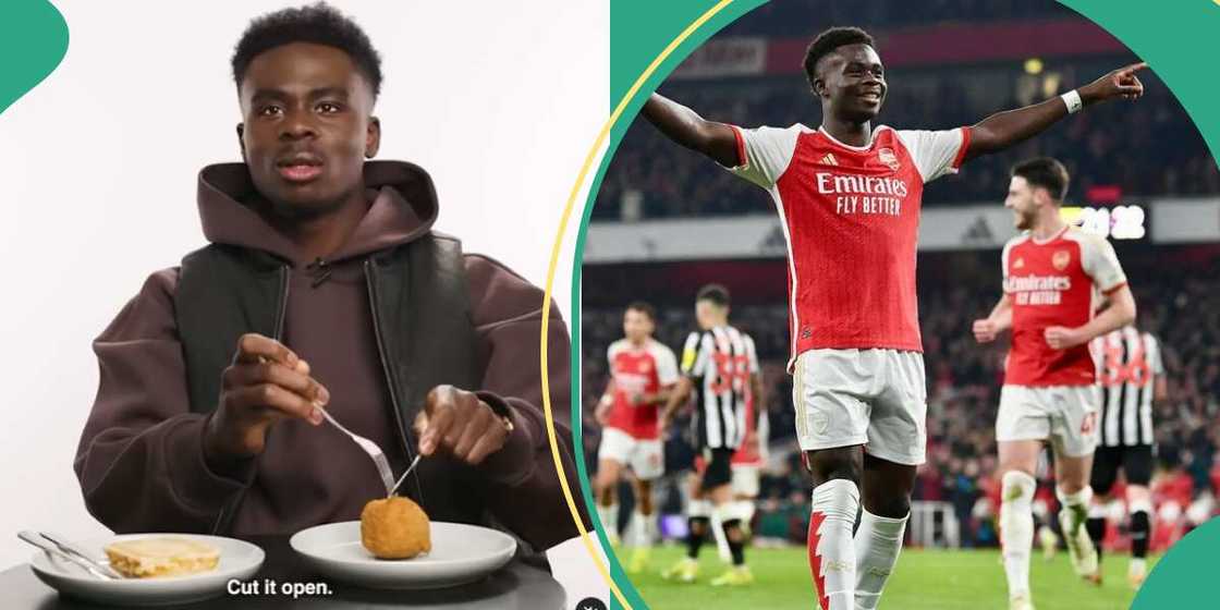 Arsenal winger Bukayo Saka talks about his love for Naija food. Arsenal winger Bukayo Saka talks about his love for Naija food.