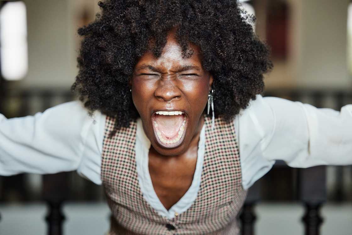 A woman screaming A woman screaming