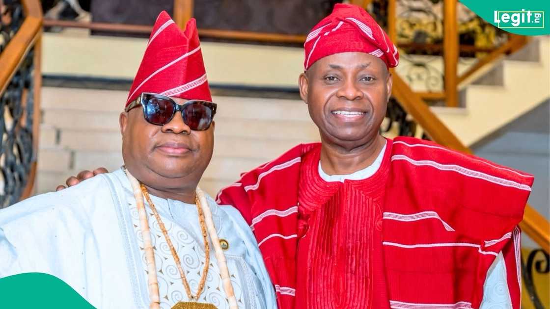 Davido’s father Adedeji Adeleke shares a heartfelt family moment with Osun Governor Ademola Adeleke after his re-election