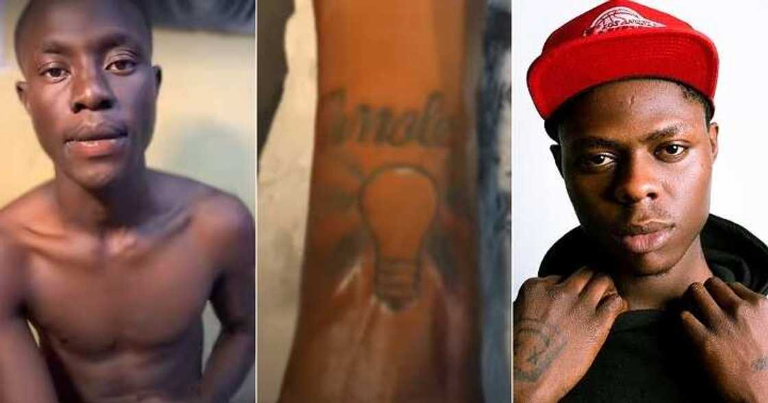 Man writes late Mohbad's name 'Imole' on his hand Man writes late Mohbad's name 'Imole' on his hand