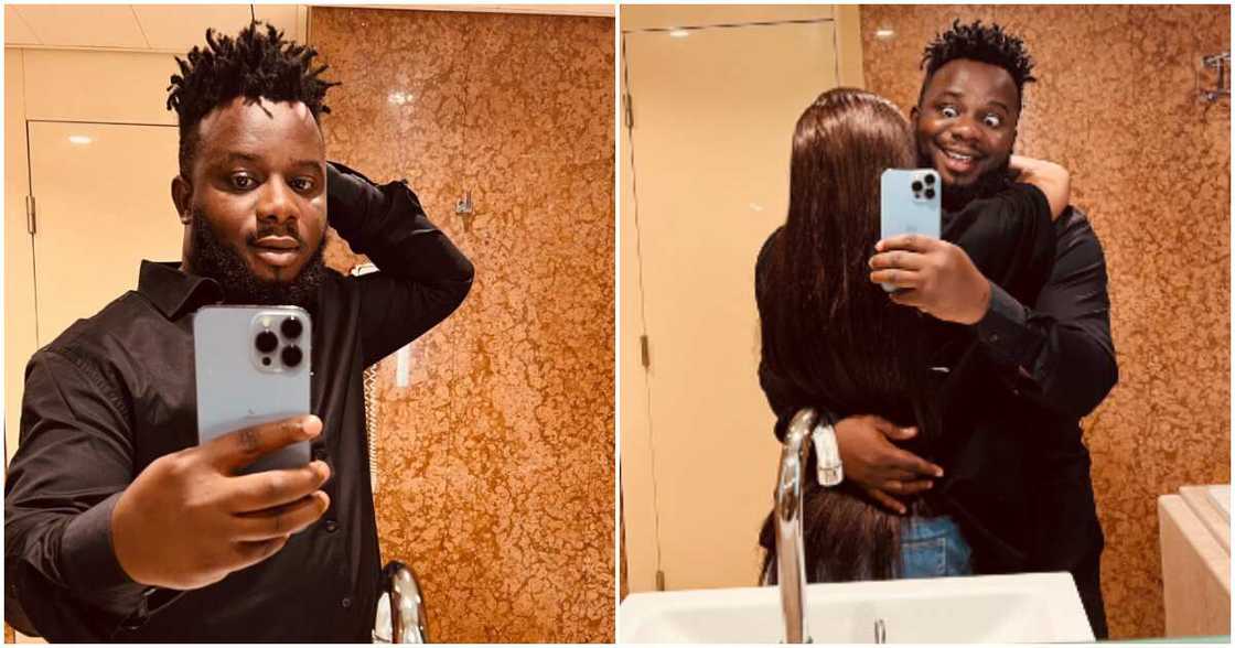 Comedian Sabinus and mystery lady. Comedian Sabinus and mystery lady.