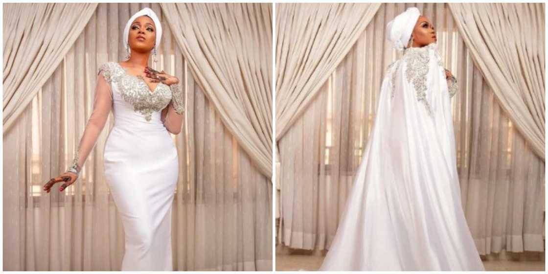 Photos of a bride in court wedding dress.