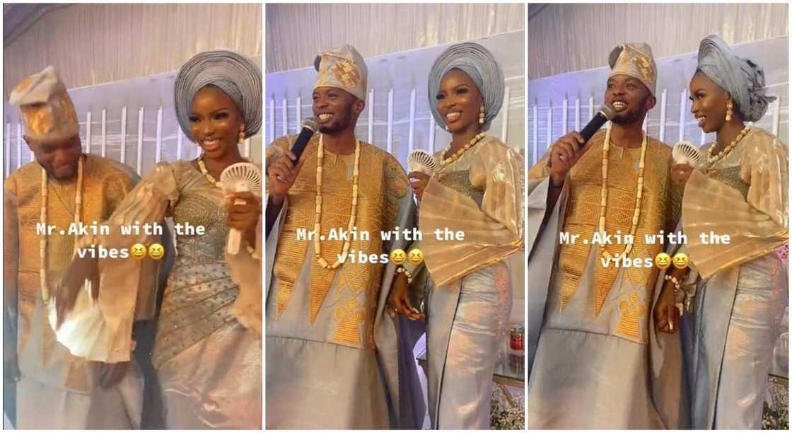 Photos of Akin and his wife when he warned friends not to call him after 7pm.