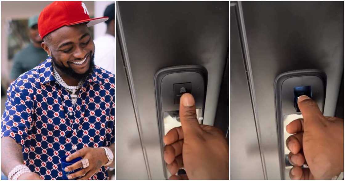 Davido flaunts fingerprint doors of his new mansion Davido flaunts fingerprint doors of his new mansion