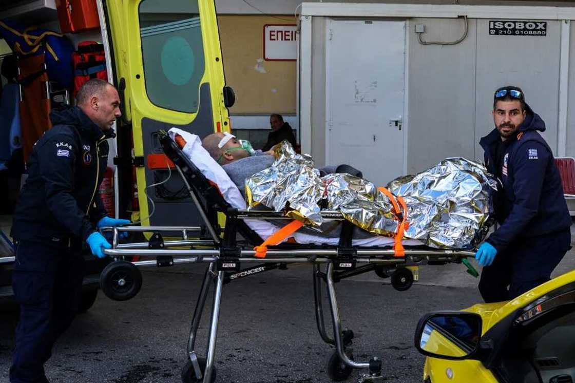 A navy helicopter picked up one crew member from the Raptor cargo ship who was taken to Lesbos General Hospital A navy helicopter picked up one crew member from the Raptor cargo ship who was taken to Lesbos General Hospital