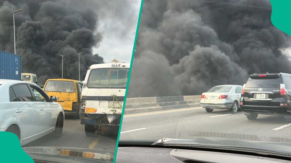 A diesel tanker has reportedly fell from the Otedola bridge on Lagos-Ibadan expressway and catched fire. A diesel tanker has reportedly fell from the Otedola bridge on Lagos-Ibadan expressway and catched fire.